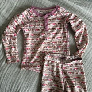 Kids capilene Base layer with Heart and My Planet Print